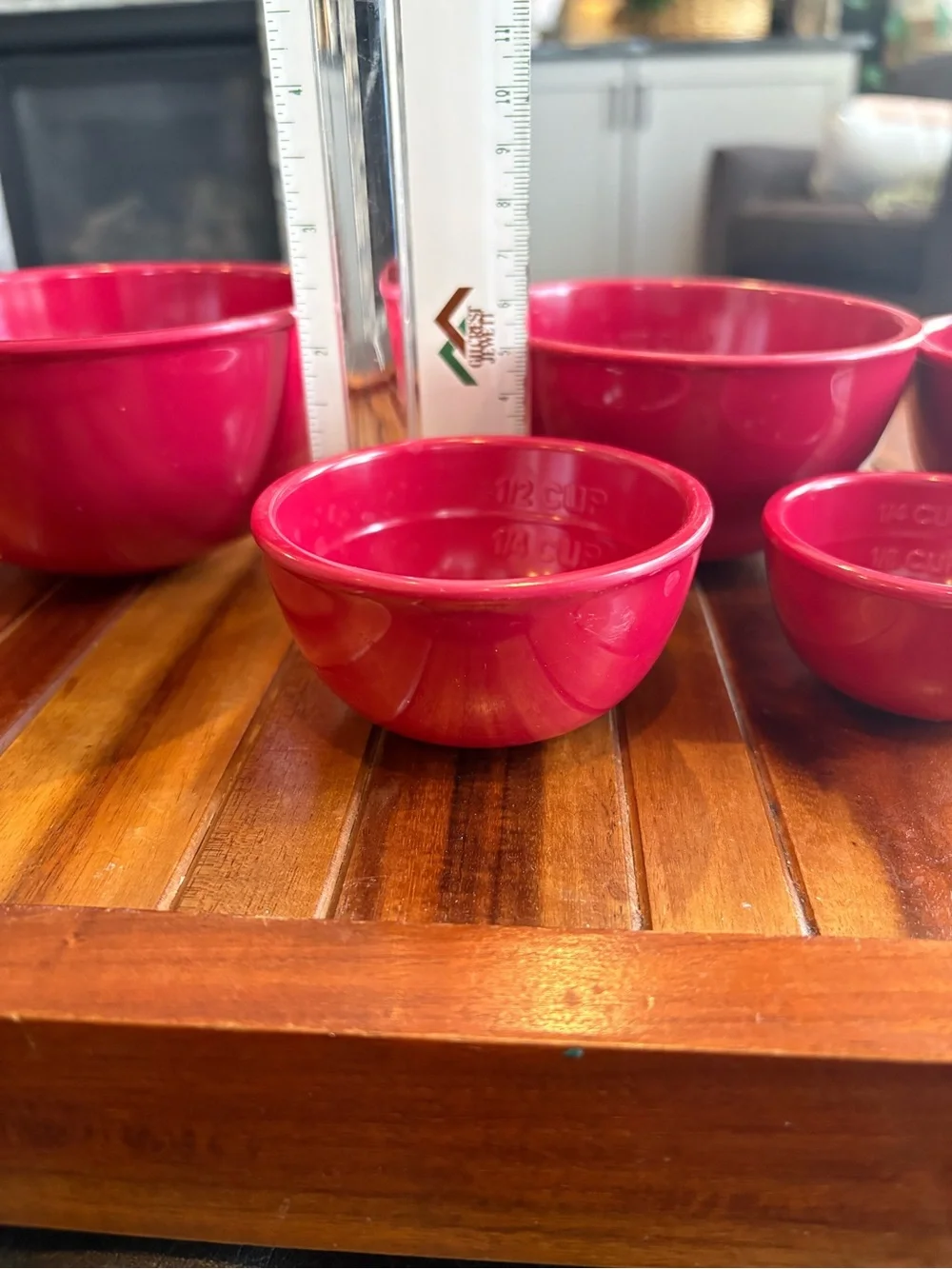 Sur La Table Red Melamine Nesting Measuring Bowl Set 5 Pieces Made in China